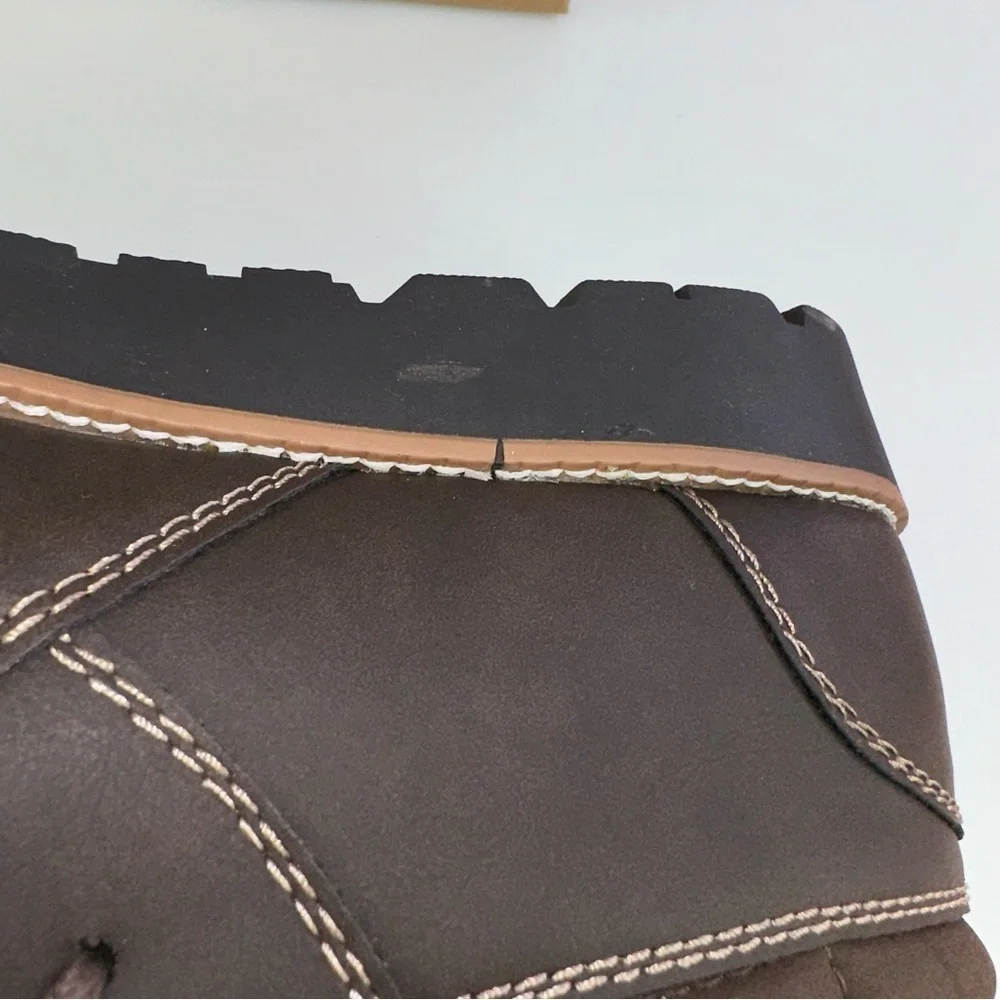 Weatherproof Vintage Men's Faux-Leather Chukka Boot Brown 13 M New chester lace